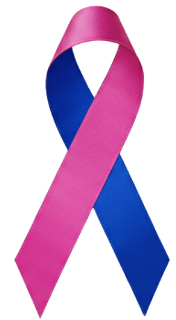 Laço de conscientização Outubro Rosa e Novembro Azul